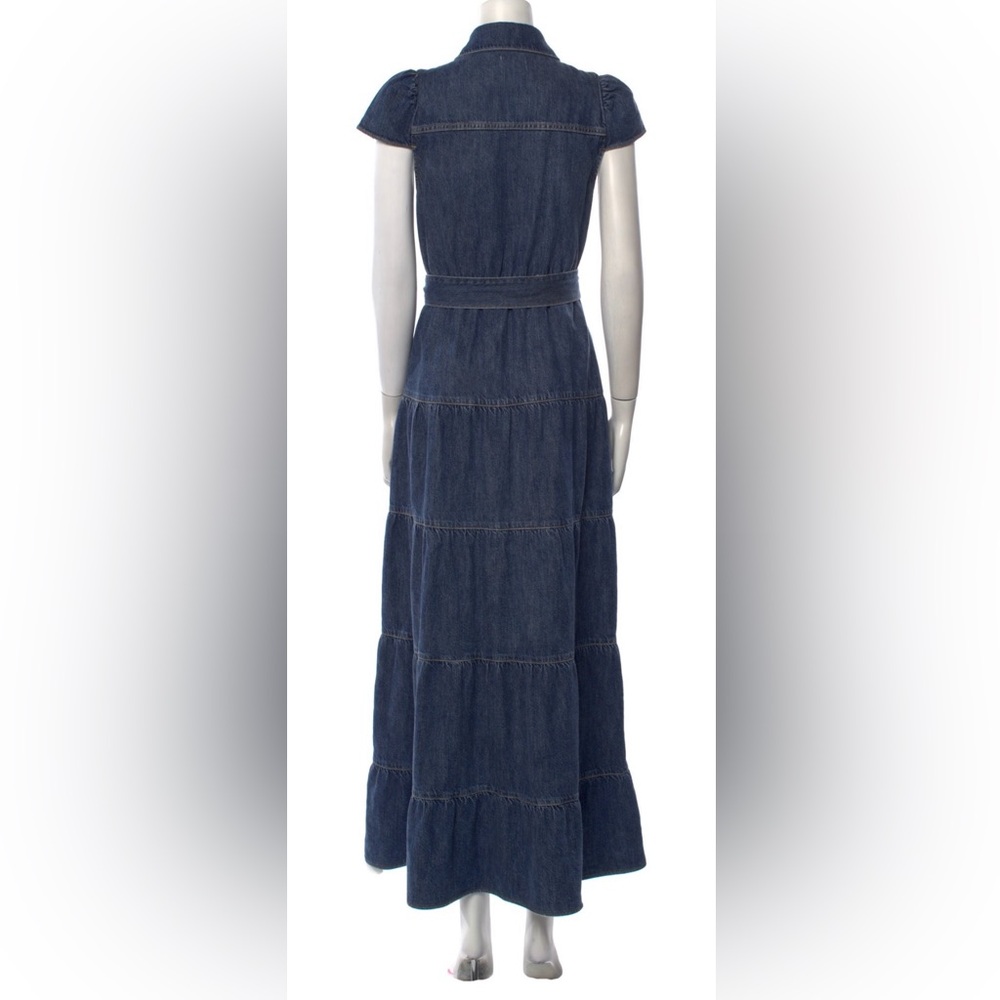 Alice + Olivia Dark Blue Denim Maxi Dress - Picture 3 of 3